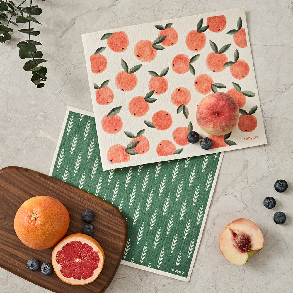 Peach Flowers Dishcloth Set Peach Flowers Dishcloth Set