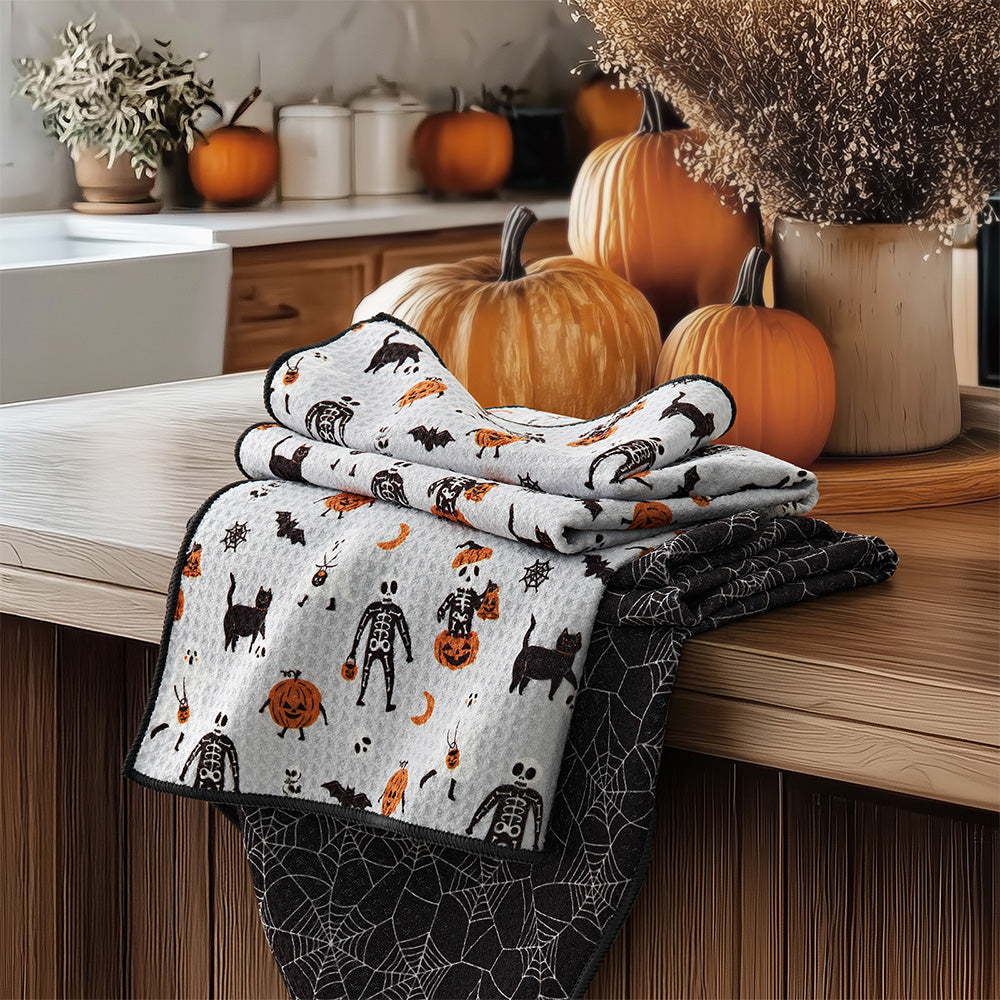 Spooky Soirée Waffle Kitchen Towel - 2 Pack – Recyco Living LLC
