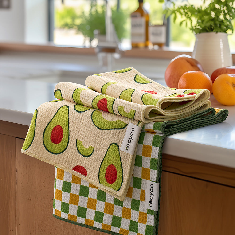 Avocado Vibe Waffle Kitchen Towel - 2 Pack – Recyco Living LLC