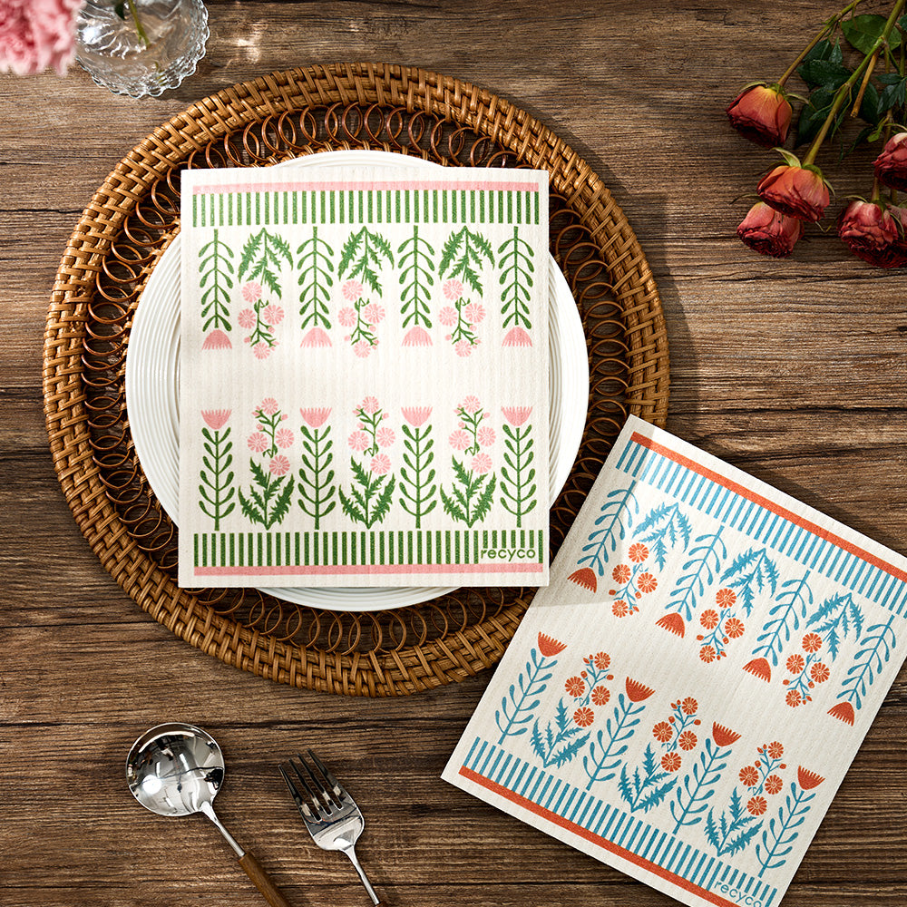 Wildflower Melody Swedish Dishcloth Set - 2 Pack – Recyco Living LLC