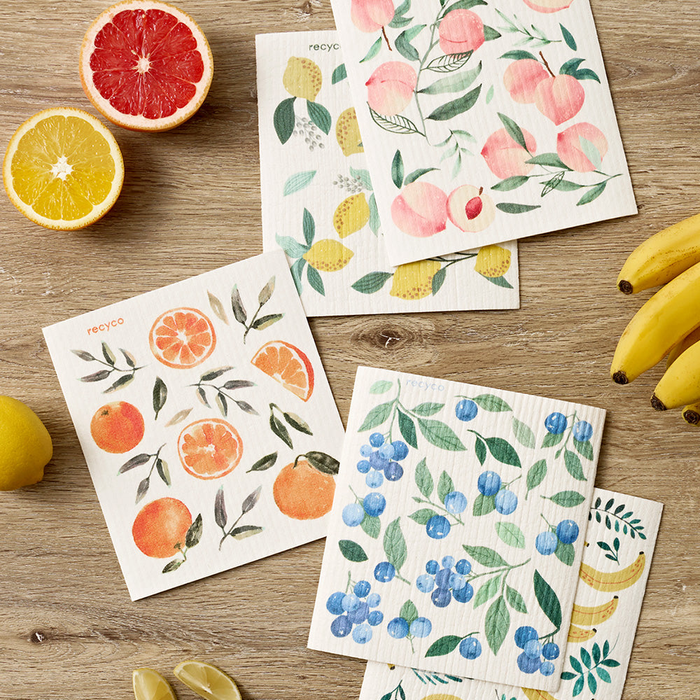 Fruitful Foliage Swedish Dish Cloth Set