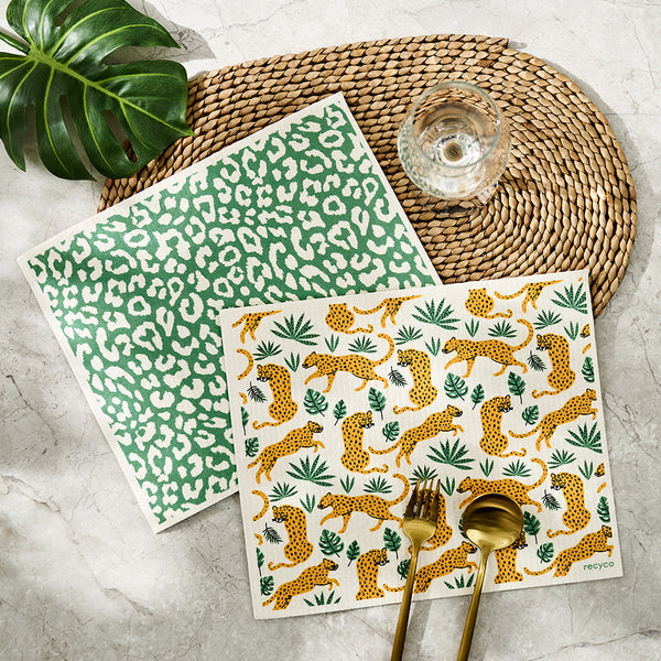 Jungle Oasis Oversized Swedish Dishcloth Set - 2 Pack – Recyco