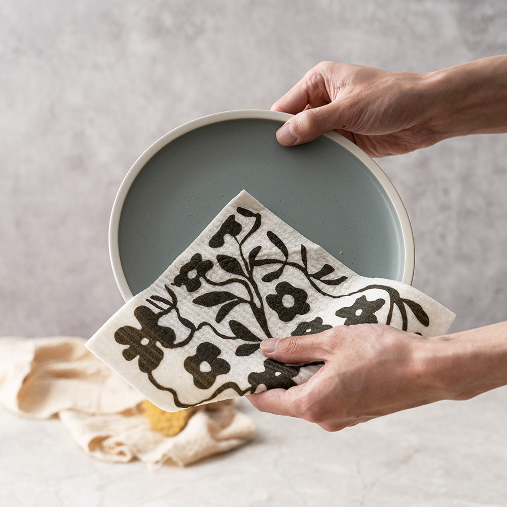 Scandi Black White Geo Swedish Dishcloth Set - Thumbnail 4