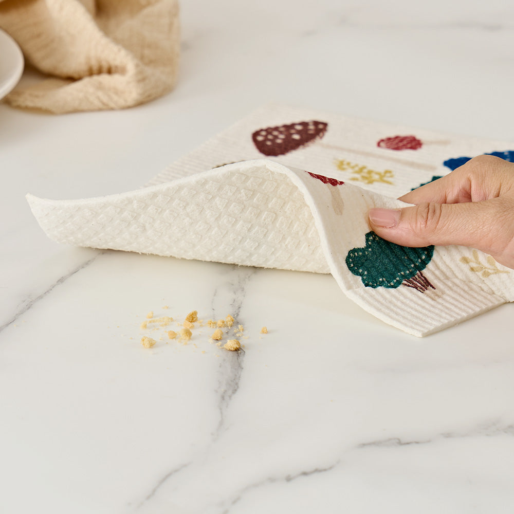 Forest Mushroom Oversized Swedish Dishcloth Set - Thumbnail 2